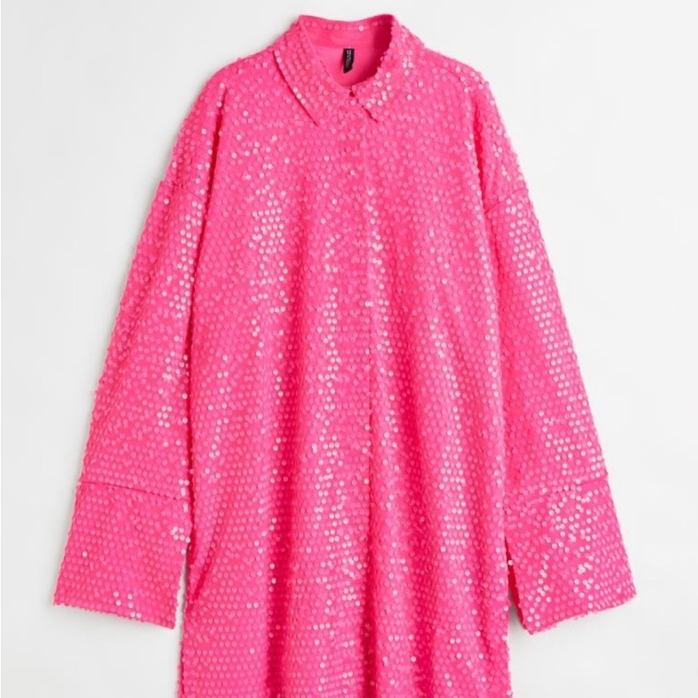 H&M sequin shirt dress